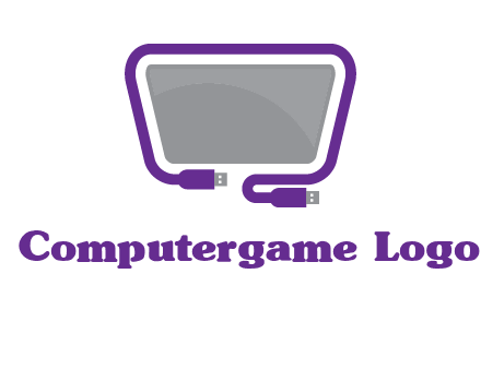 usb cable and monitor icon