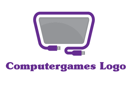 usb cable and monitor icon