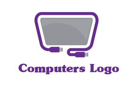 usb cable and monitor icon
