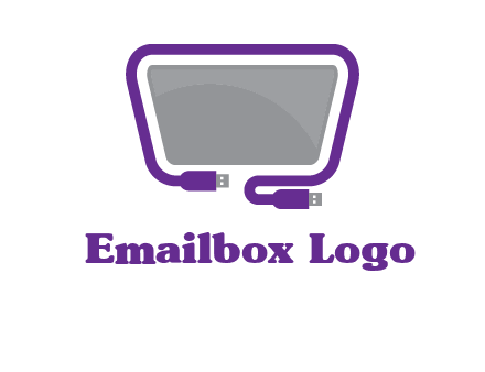 usb cable and monitor icon