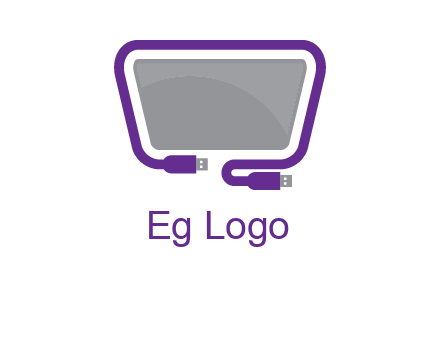 usb cable and monitor icon