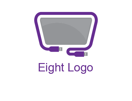 usb cable and monitor icon