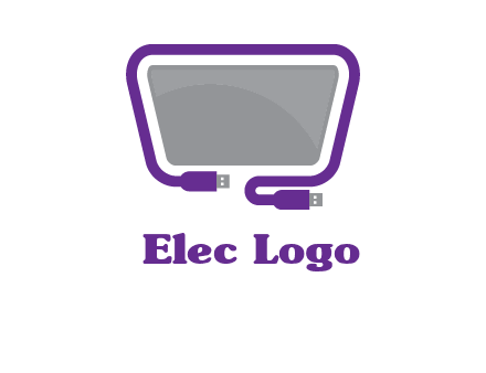 usb cable and monitor icon