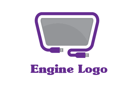 usb cable and monitor icon