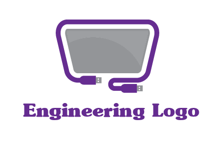 usb cable and monitor icon