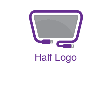 usb cable and monitor icon