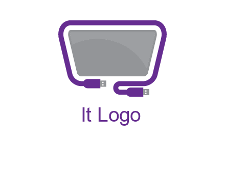 usb cable and monitor icon