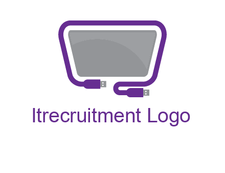 usb cable and monitor icon