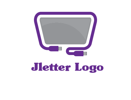 usb cable and monitor icon