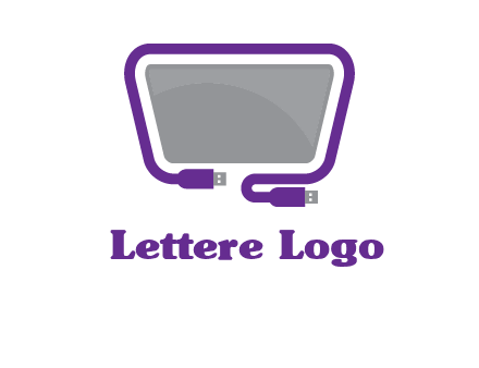 usb cable and monitor icon