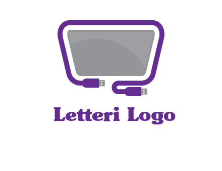 usb cable and monitor icon