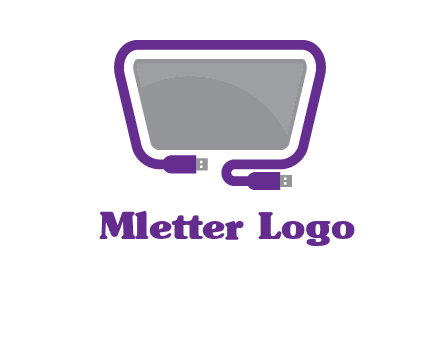 usb cable and monitor icon