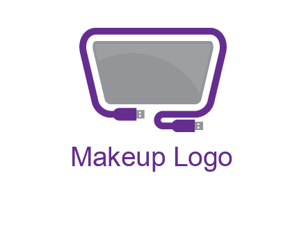 usb cable and monitor icon