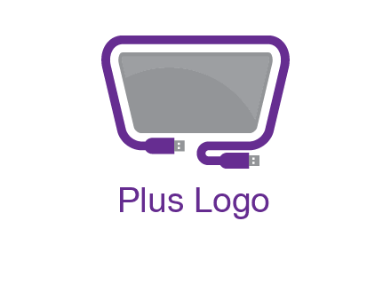 usb cable and monitor icon