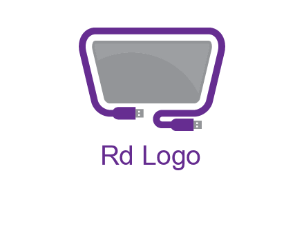 usb cable and monitor icon