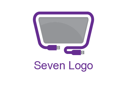 usb cable and monitor icon