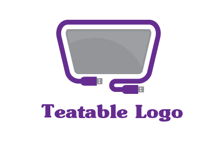 usb cable and monitor icon