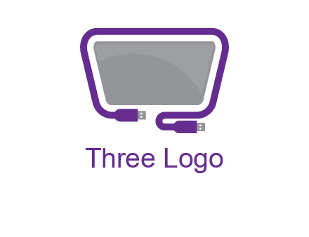 usb cable and monitor icon