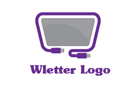 usb cable and monitor icon