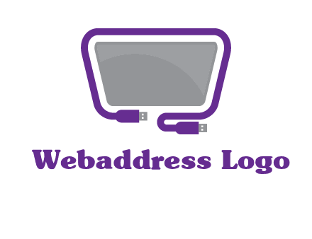 usb cable and monitor icon