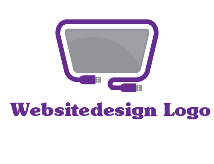 usb cable and monitor icon
