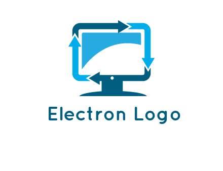 arrows and monitor logo