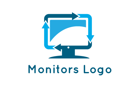 arrows and monitor logo