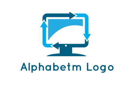 arrows and monitor logo