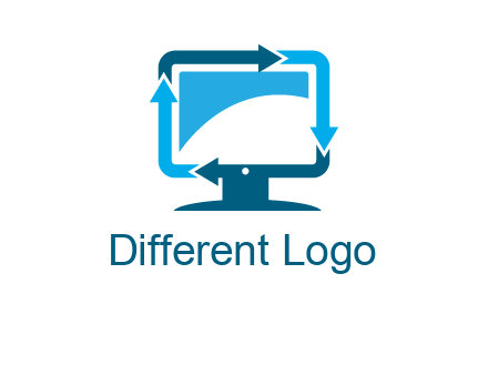arrows and monitor logo