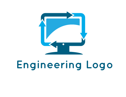 arrows and monitor logo