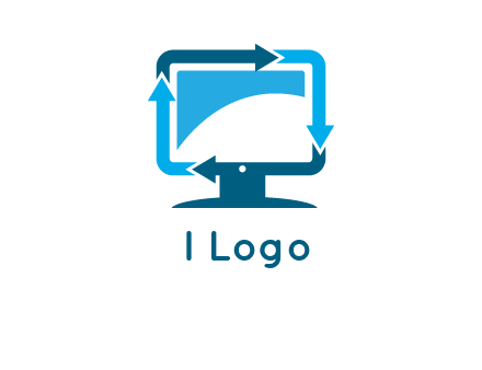 arrows and monitor logo