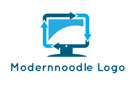 arrows and monitor logo