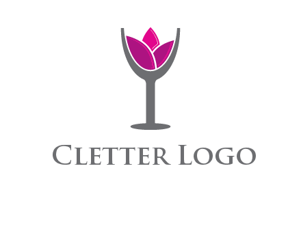 lotus in wine glass graphic