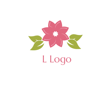 daisy flower and leaves logo