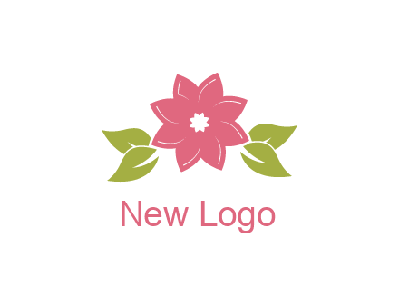daisy flower and leaves logo