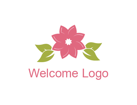 daisy flower and leaves logo