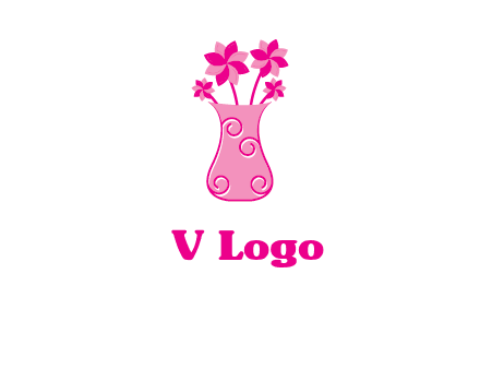 flower in vase logo