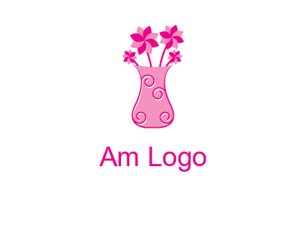 flower in vase logo