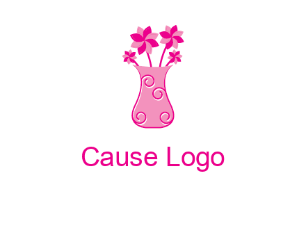 flower in vase logo