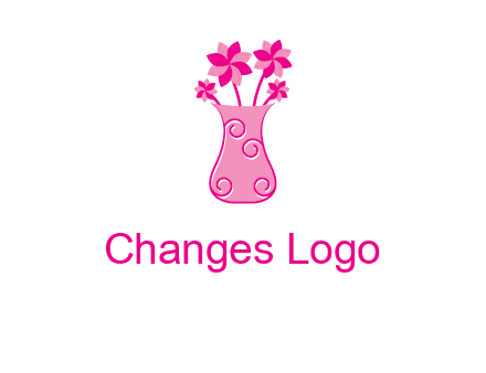 flower in vase logo