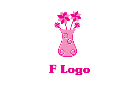 flower in vase logo