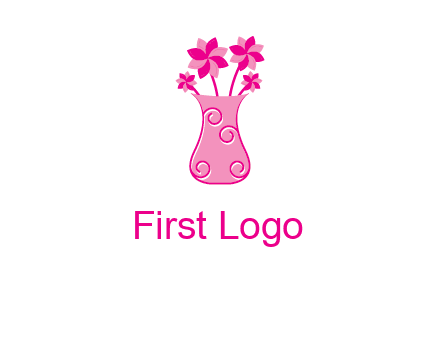 flower in vase logo