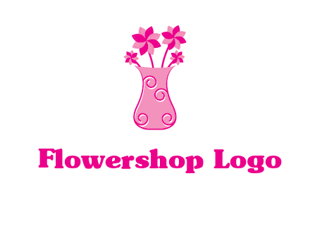 flower in vase logo