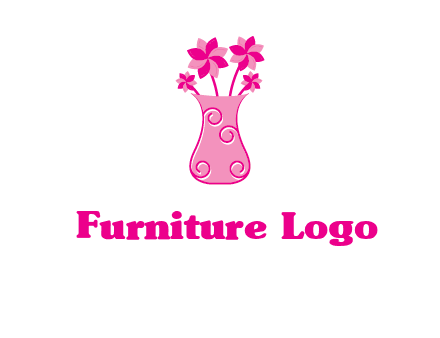 flower in vase logo