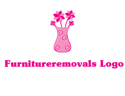 flower in vase logo