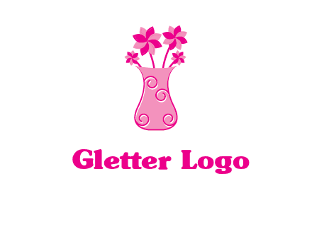 flower in vase logo