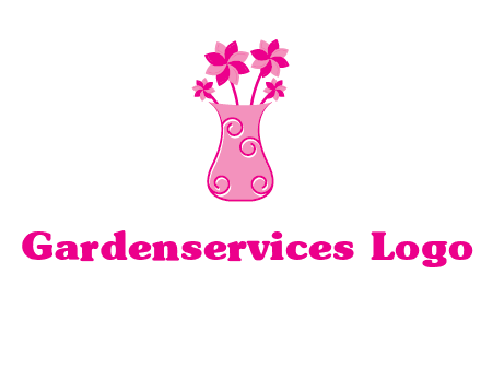 flower in vase logo