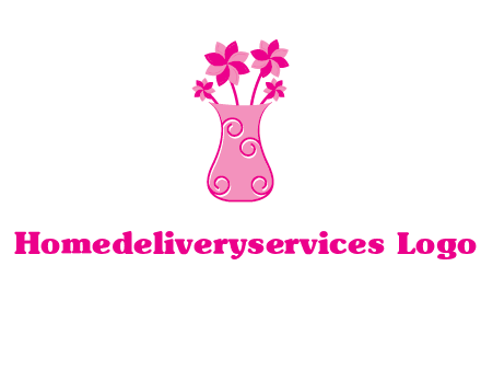 flower in vase logo