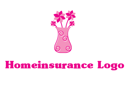 flower in vase logo