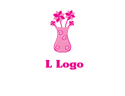flower in vase logo